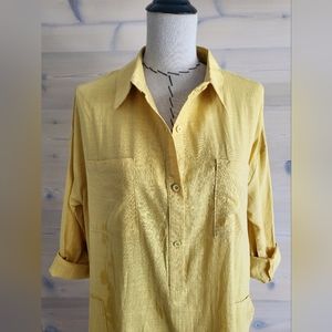 Zanzea 3/4 Sleeve Midi Shirt Dress Swim Cover Up NWT size L